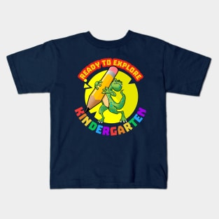 Ready to explore Kindergarten | Cartoon Dinosaur Kids T-Shirt